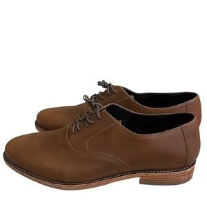 Nisolo everyday Mens Brown Leather Oxford Dress Shoes Lace Up Size 11.5 wore 1x